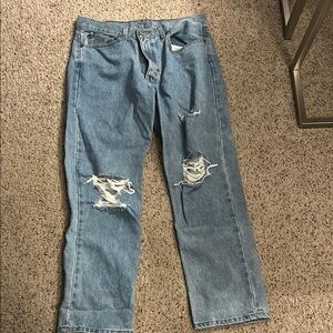 Women’s  Blue Distressed Jeans